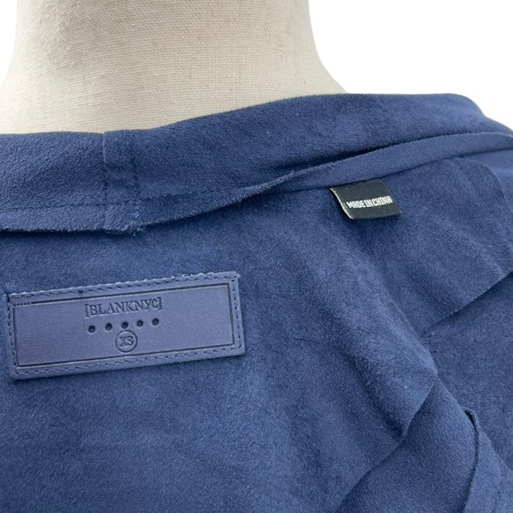 BlankNYC Faux Suede Drape Front Jacket | Extra Small - Picture 5 of 7
